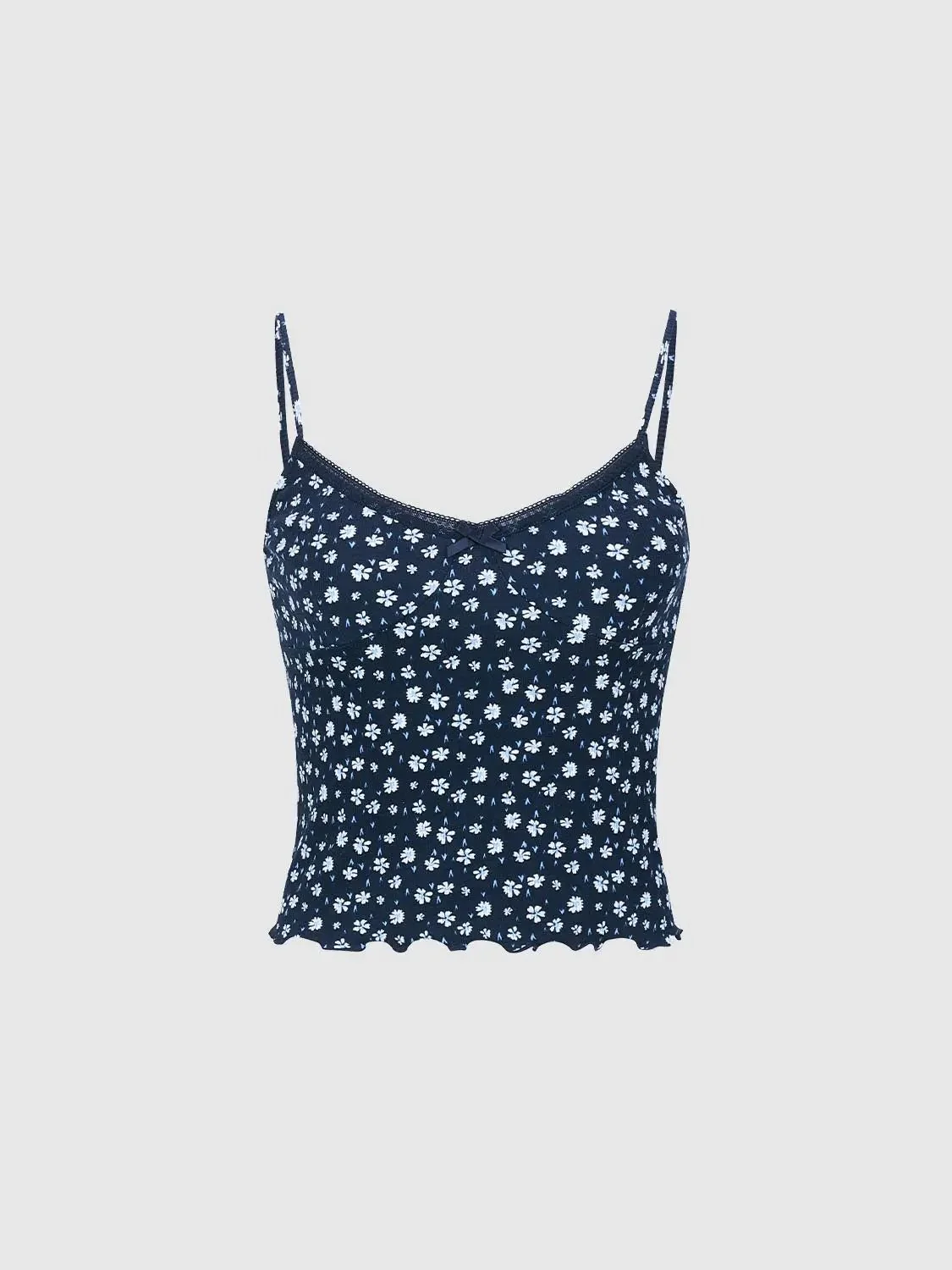 19994-navy-floral-cotton-strappy-with-scalloped-hem-tank-top-1.webp Navy Floral Cotton Strappy With Scalloped Hem Tank Top