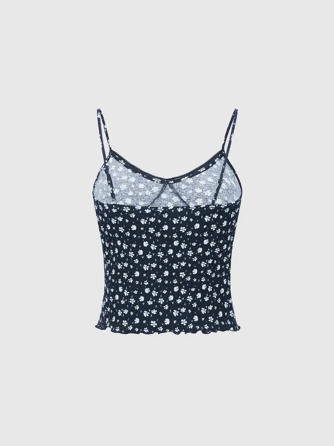 19994-navy-floral-cotton-strappy-with-scalloped-hem-tank-top-2.webp Navy Floral Cotton Strappy With Scalloped Hem Tank Top