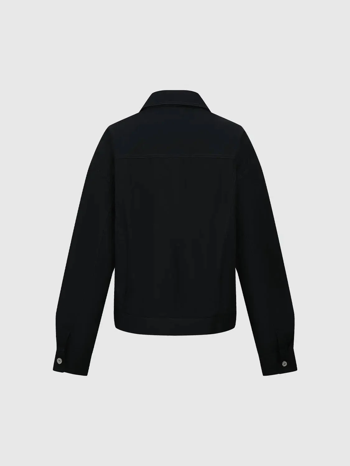 Flap Pocket Button Detail Collared Jackets
