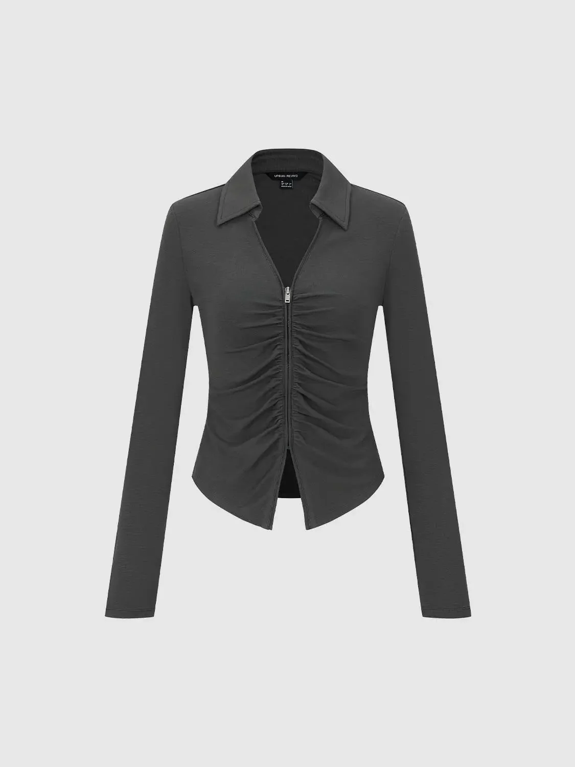 20090-shirring-detail-zip-up-skinny-fit-shirts-7.webp Shirring Detail Zip-Up Skinny-Fit Shirts