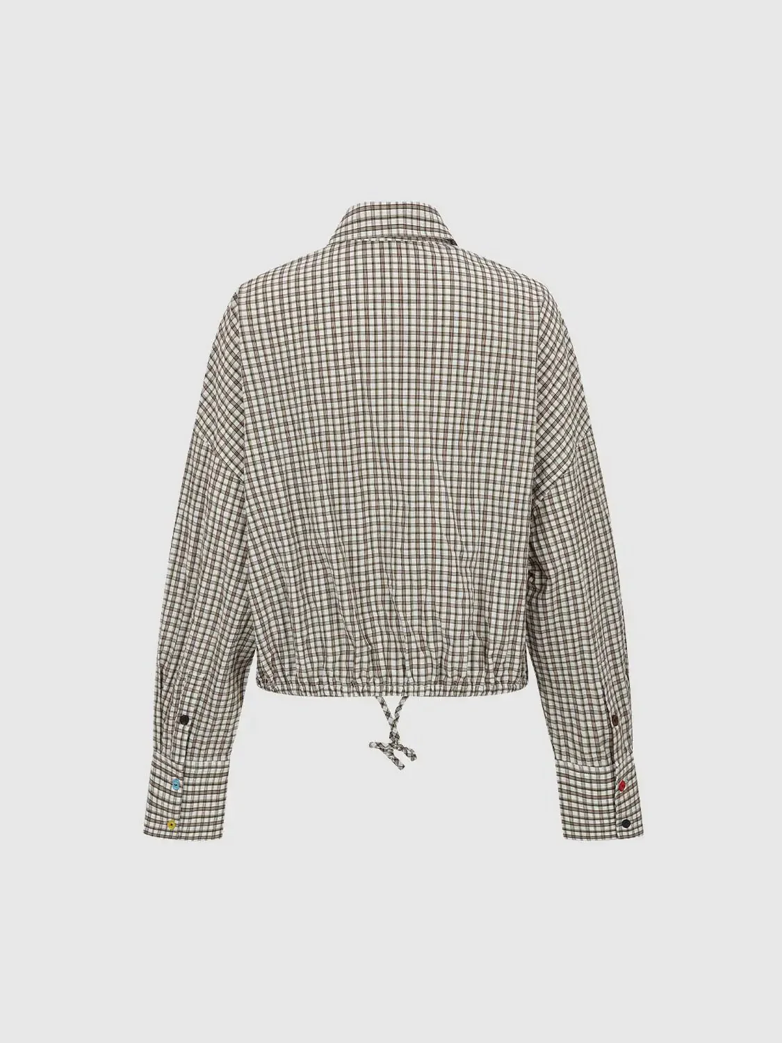Button Detail Flap Pocket Contrast Check Shirts