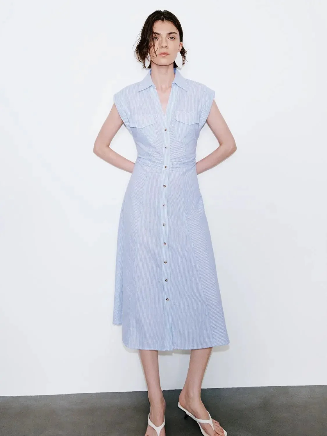 20144-cotton-linen-blend-flap-pocket-button-skater-maxi-dresses-9.webp Cotton Linen Blend Flap Pocket Button Skater Maxi Dresses