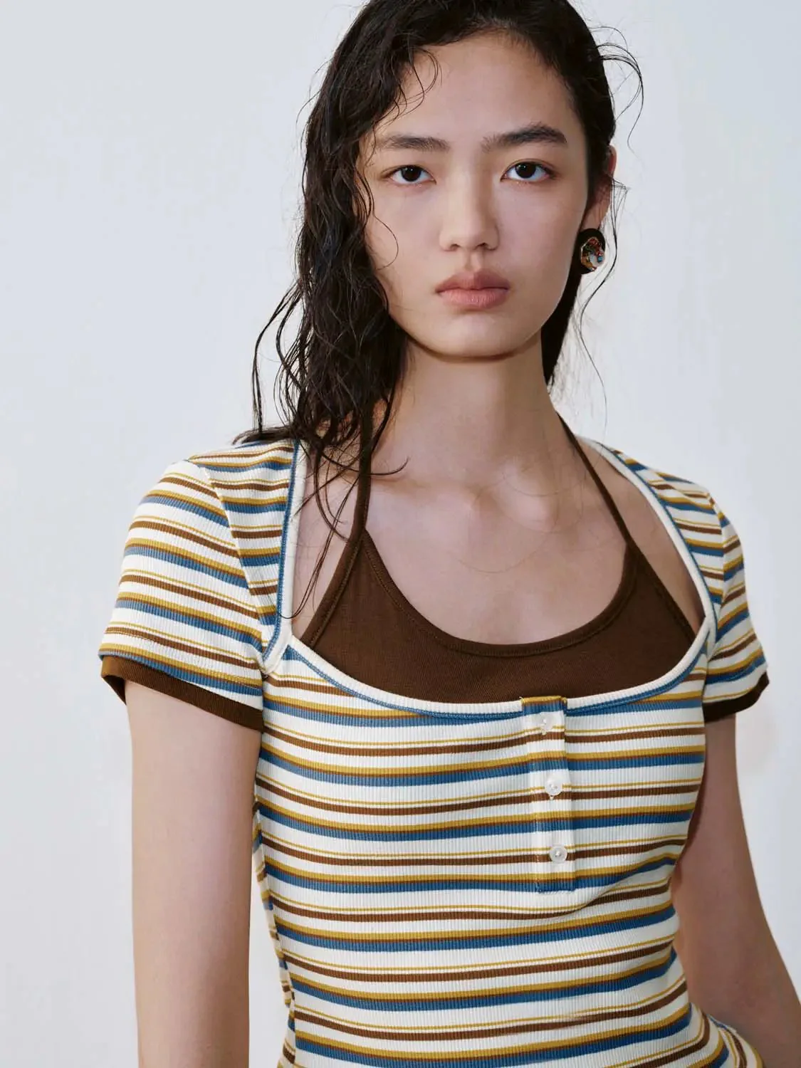 20156-cotton-blend-striped-top-contrast-t-shirts-3.webp Cotton Blend Striped Top Contrast T Shirts