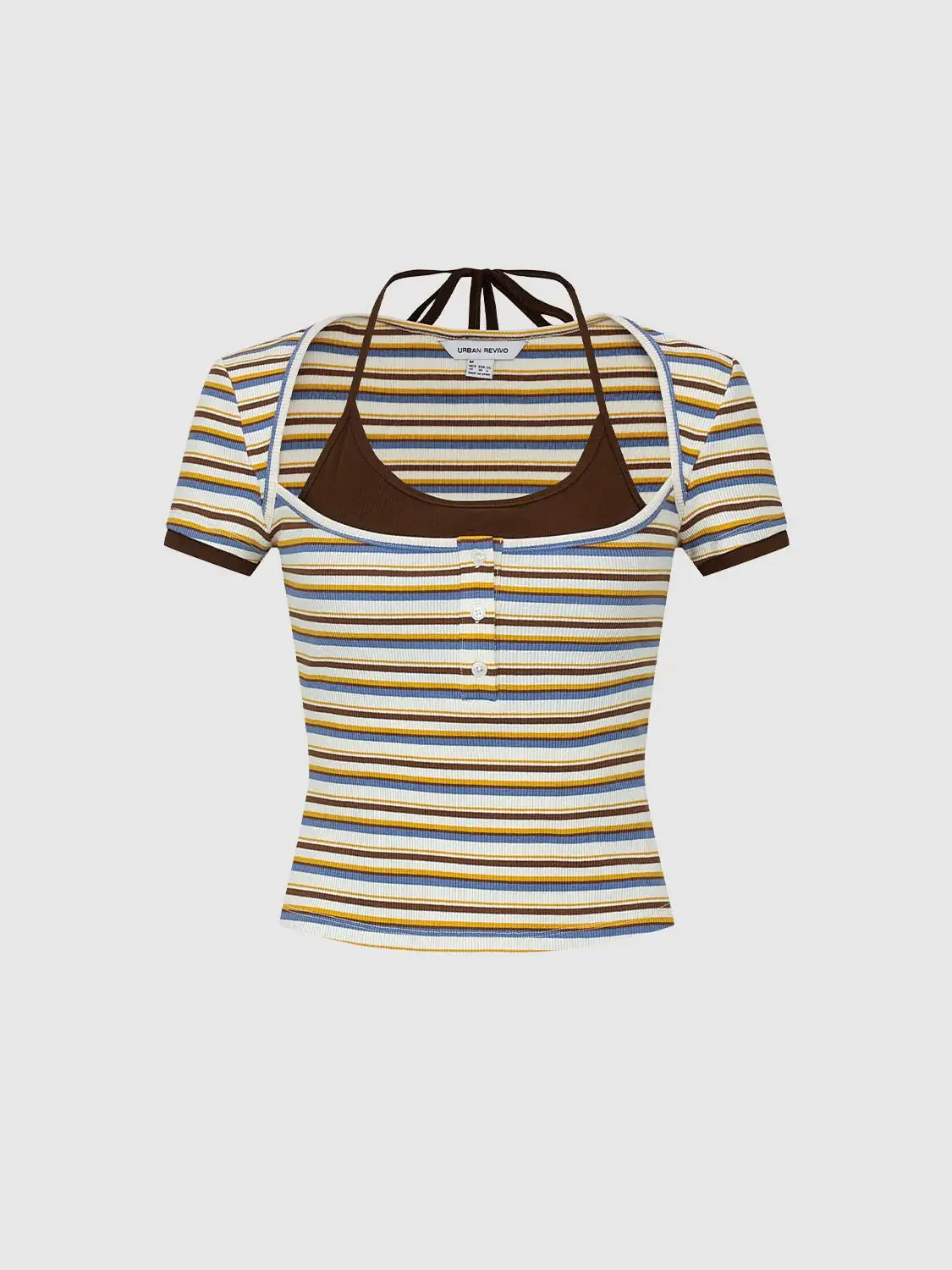 20156-cotton-blend-striped-top-contrast-t-shirts-7.webp Cotton Blend Striped Top Contrast T Shirts