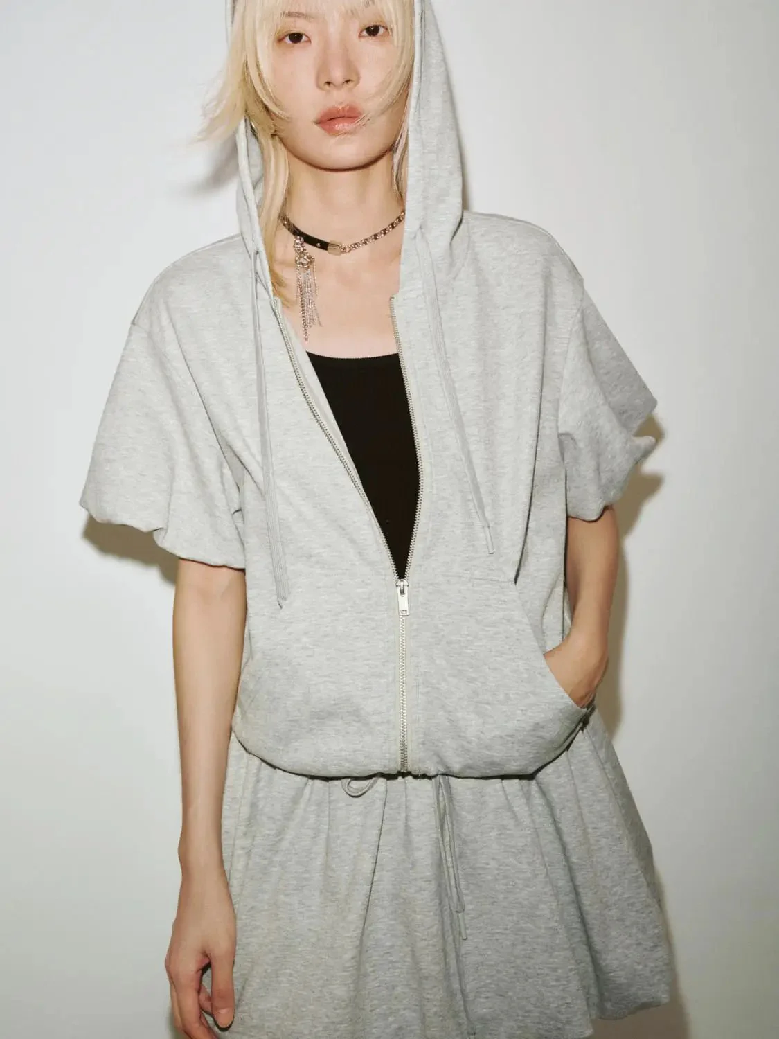 20168-cotton-blend-drawstring-hooded-balloon-hem-mini-dresses-3.webp Cotton Blend Drawstring Hooded Balloon Hem Mini Dresses