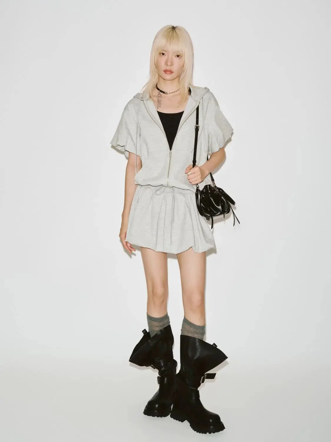 20168-cotton-blend-drawstring-hooded-balloon-hem-mini-dresses-4.webp Cotton Blend Drawstring Hooded Balloon Hem Mini Dresses