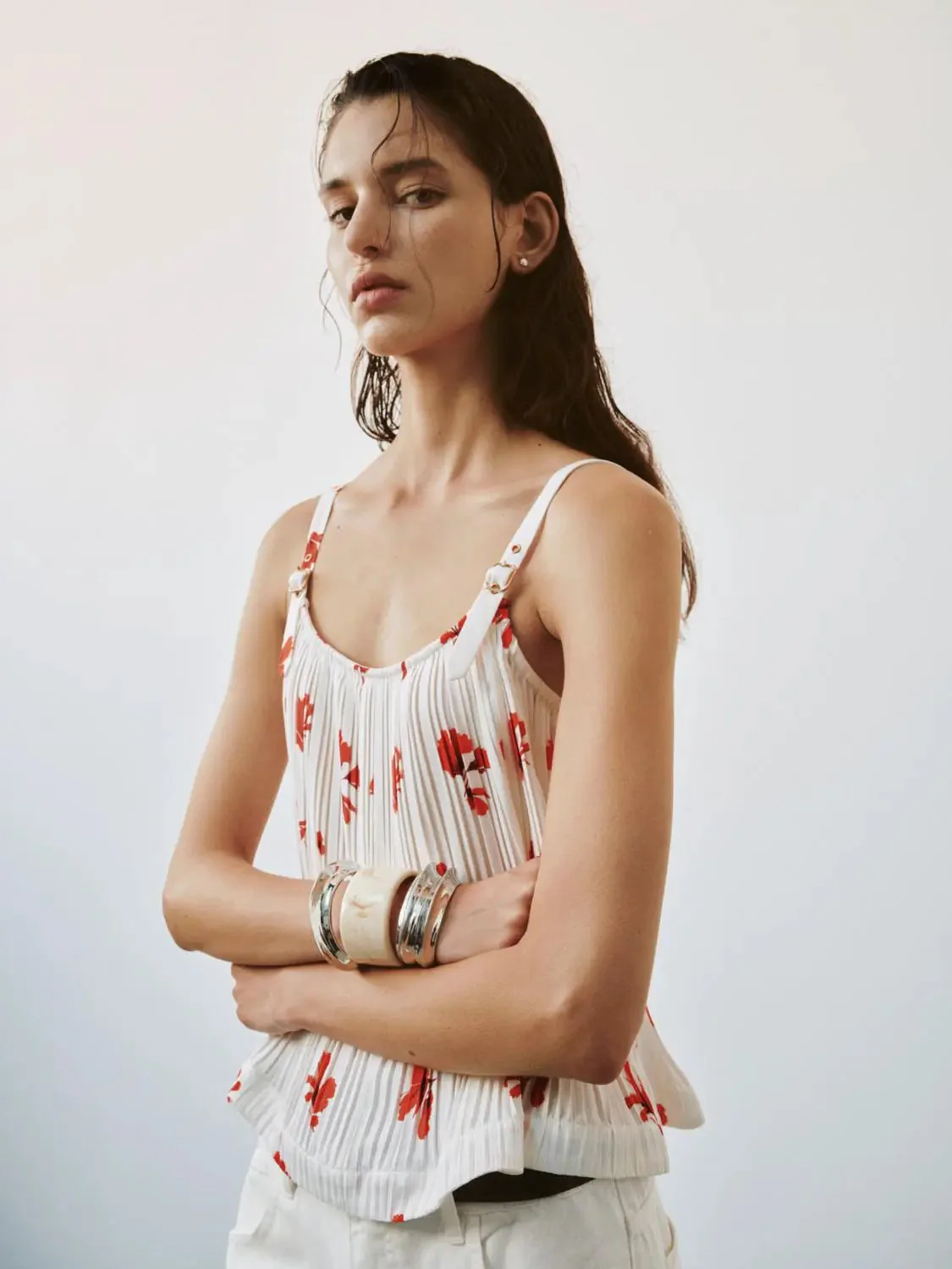 Strappy Printed Cami Tops