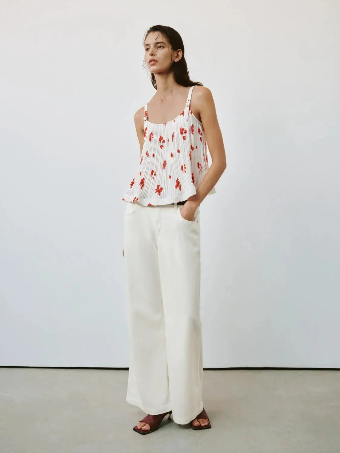 Strappy Printed Cami Tops