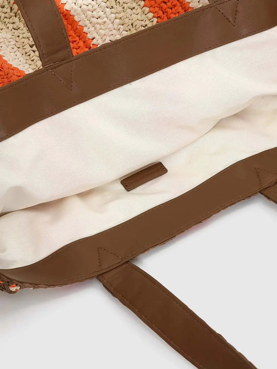Contrast Trim Striped Oversize Crochet Shoulder Bags