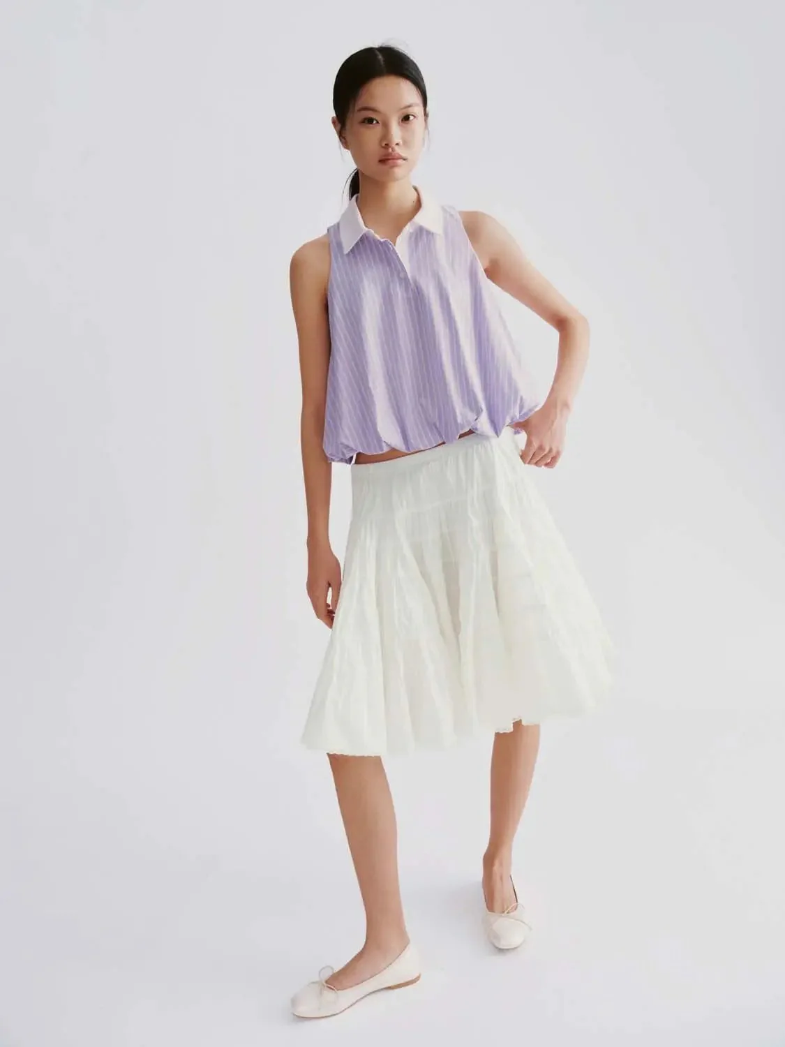 20309-striped-sleeveless-balloon-hem-shirt-4.webp Striped Sleeveless Balloon Hem Shirt