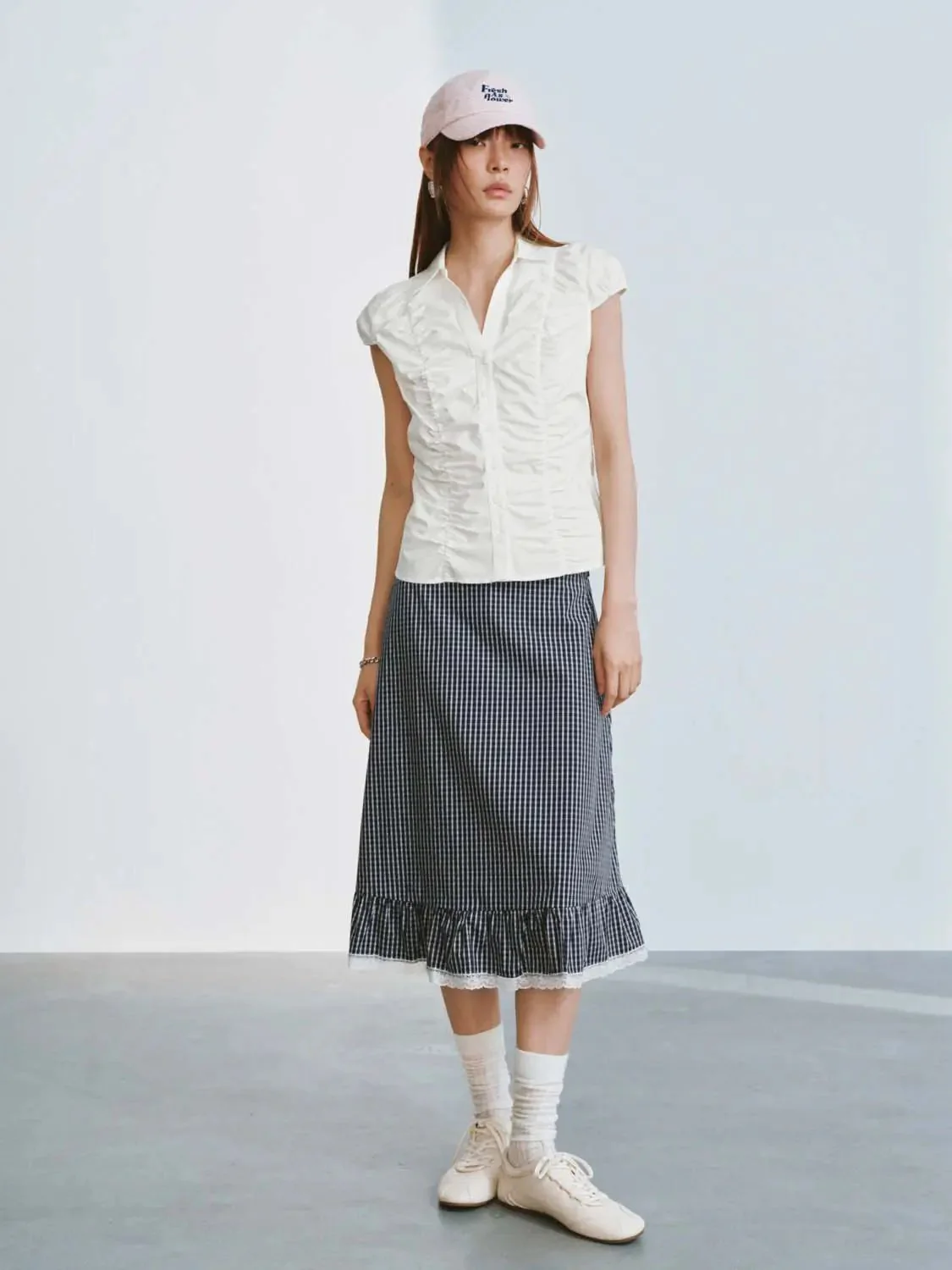 20321-cotton-ruffle-hem-check-a-line-midi-skirt-4.webp Cotton Ruffle Hem Check A Line Midi Skirt
