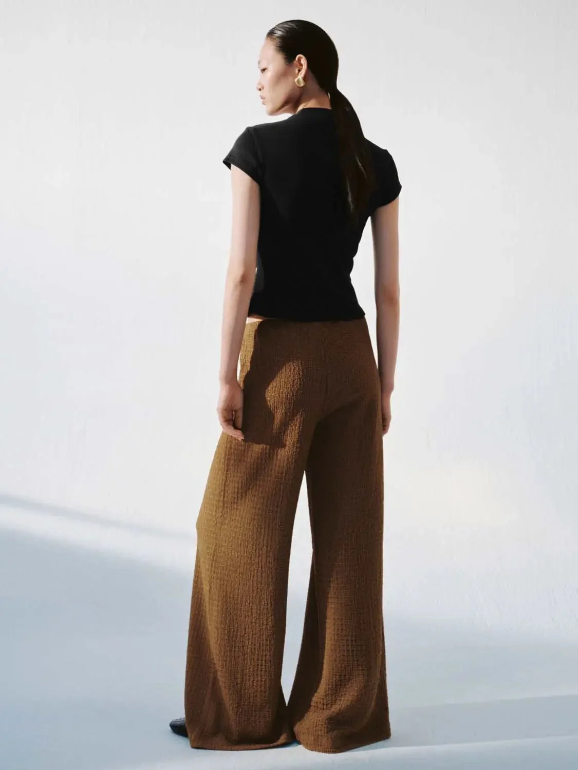 Drawstring Pull On Wide Leg Pants