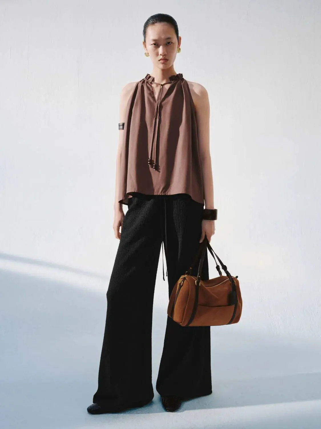 Drawstring Pull On Wide Leg Pants