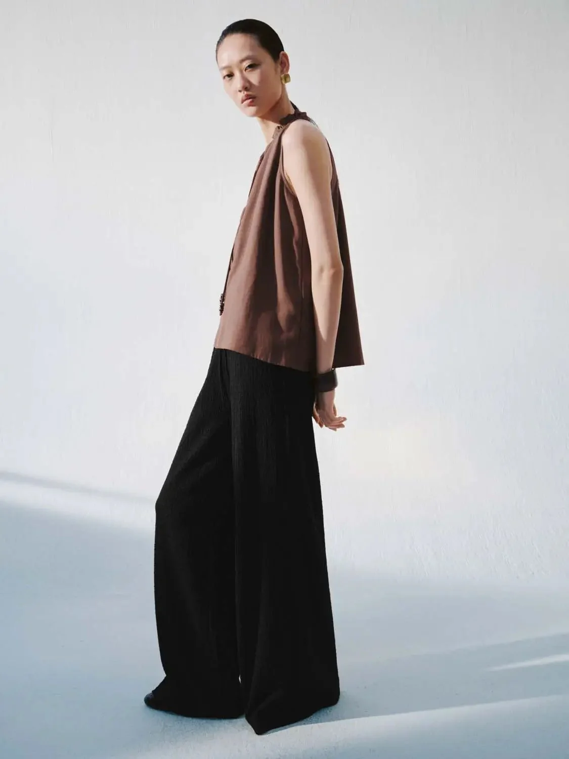 Drawstring Pull On Wide Leg Pants