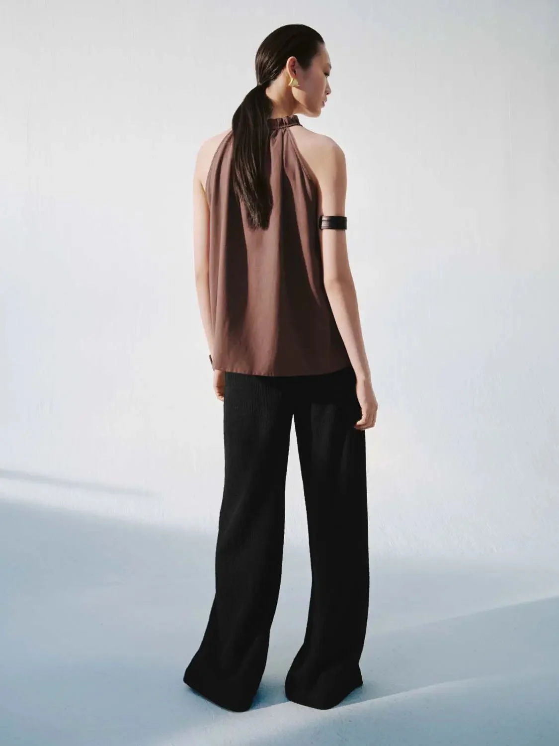 Drawstring Pull On Wide Leg Pants