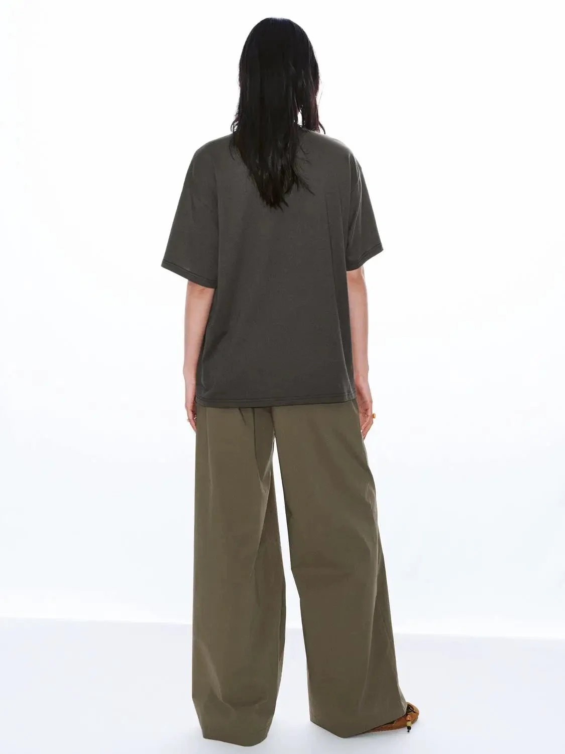 Drawstring Pull On Wide Leg Pants
