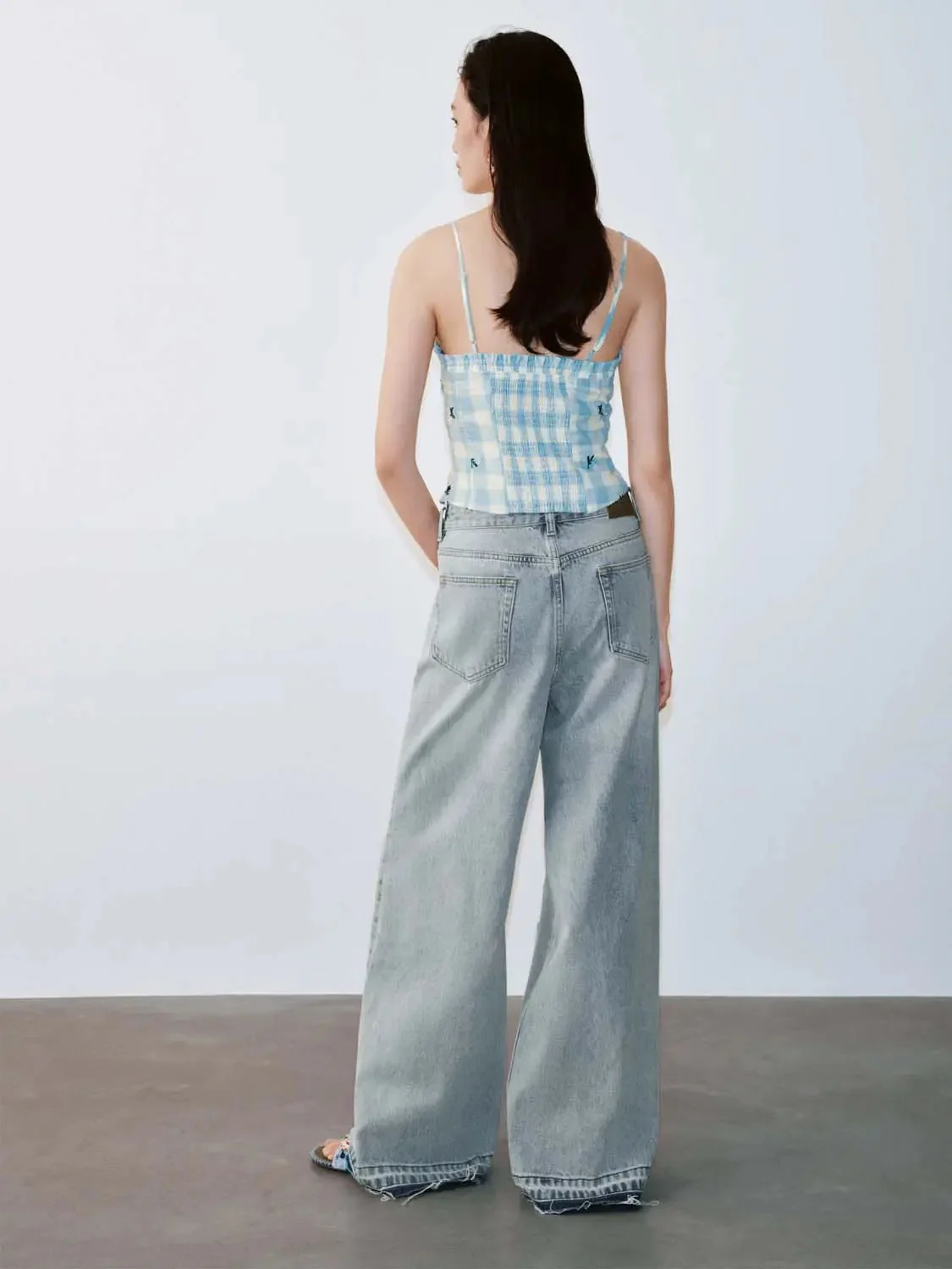20492-contrast-check-bow-detail-strappy-cami-tops-6.webp Contrast Check Bow Detail Strappy Cami Tops