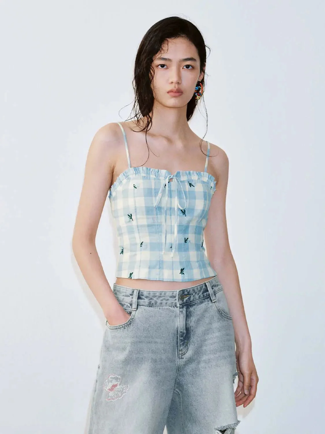 20492-contrast-check-bow-detail-strappy-cami-tops-9.webp Contrast Check Bow Detail Strappy Cami Tops
