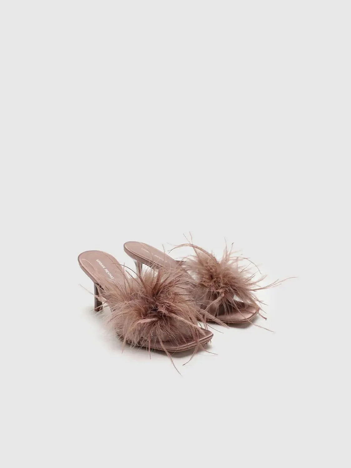 Fluffy Heeled Slippers
