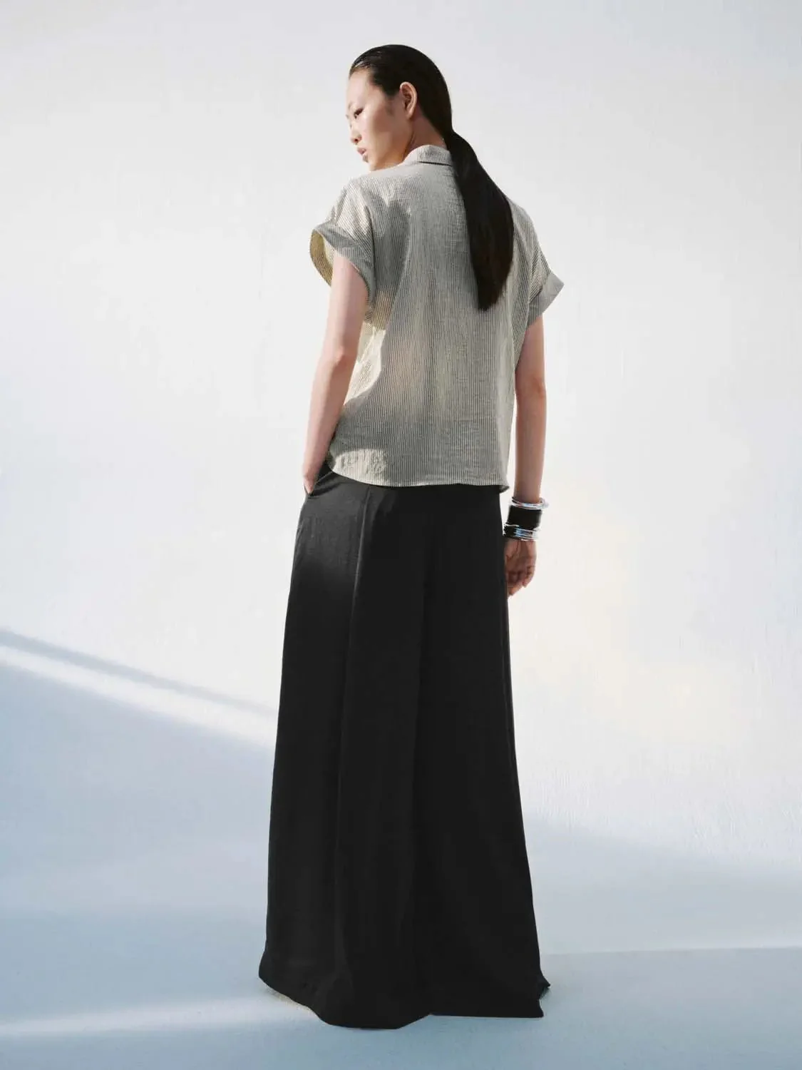 20523-tie-waist-striped-short-sleeve-shirts-5.webp Tie-Waist Striped Short Sleeve Shirts