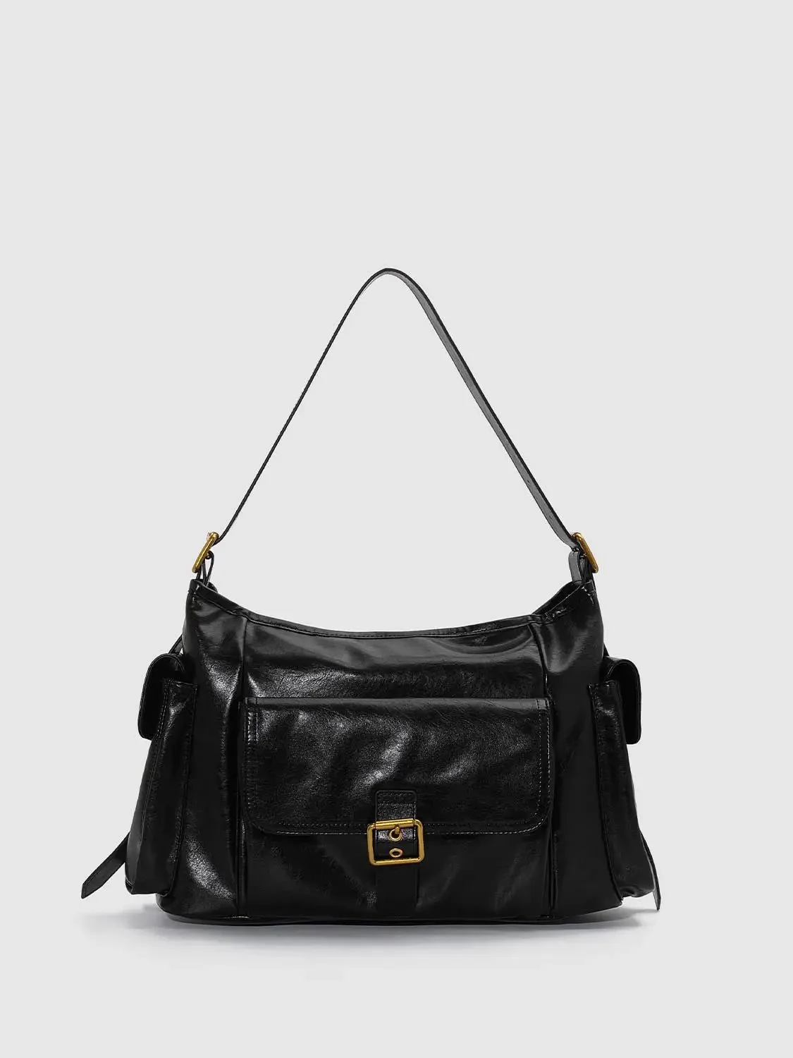 Faux Leather Multi-Pocket Shoulder Bags