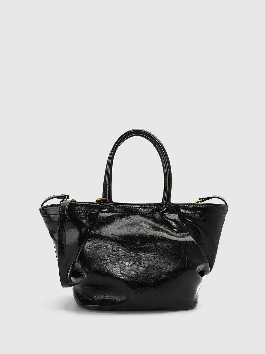 Faux Leather Handle Shoulder Bags