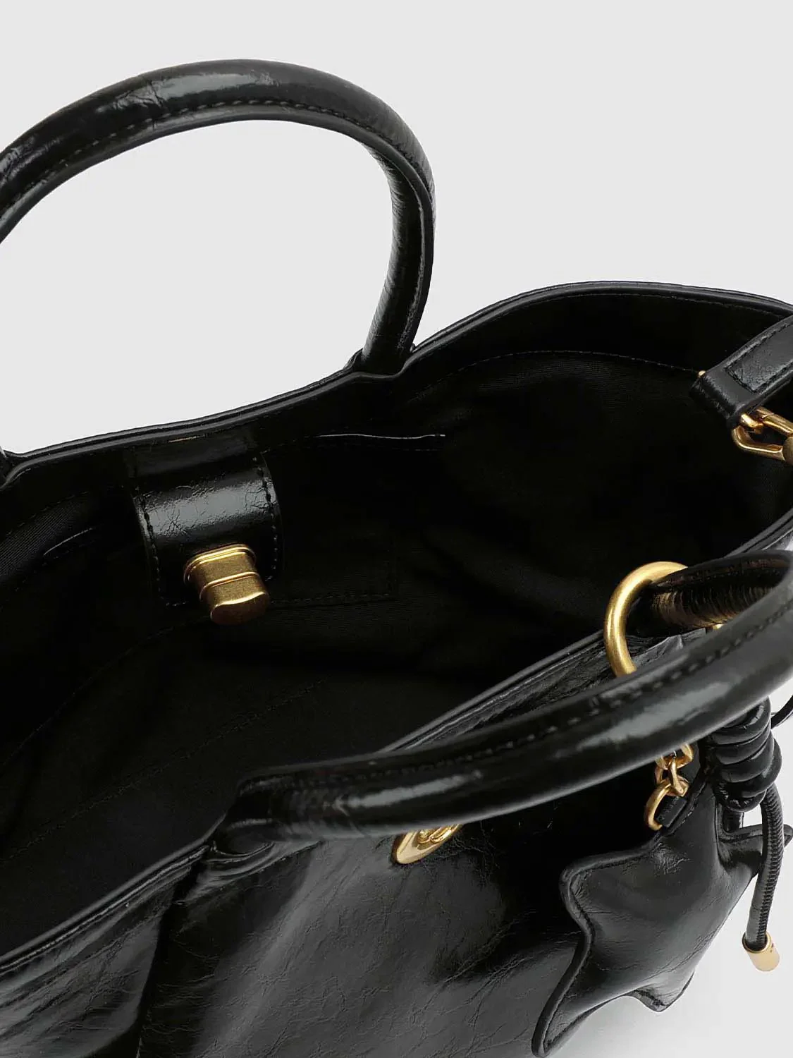 Faux Leather Handle Shoulder Bags