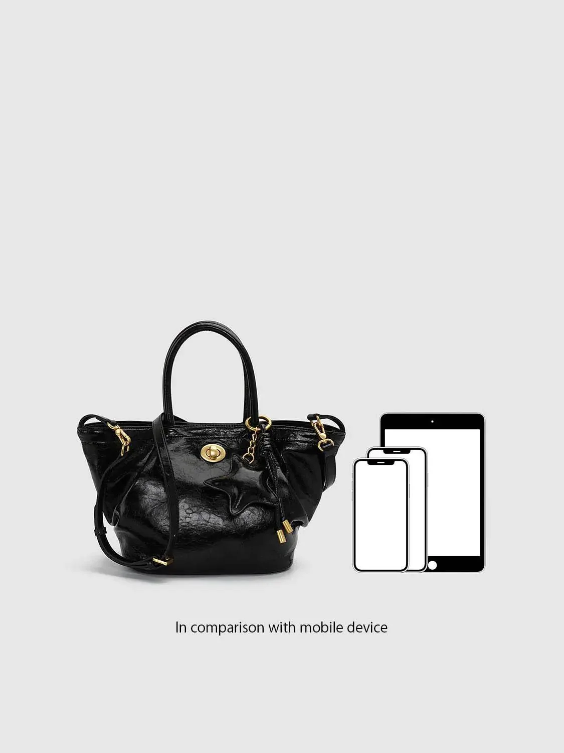 Faux Leather Handle Shoulder Bags
