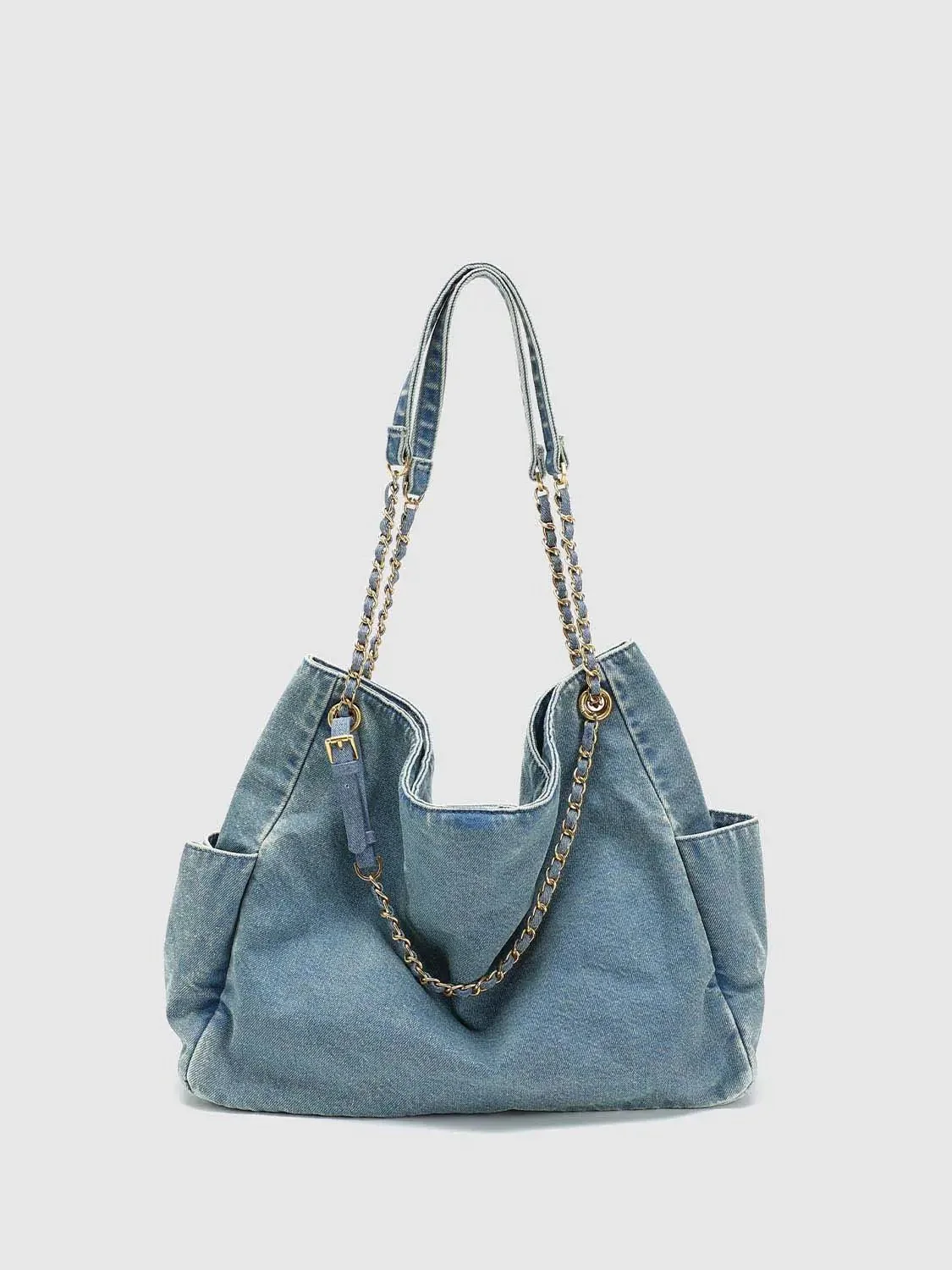 20613-oversize-chain-detail-denim-shoulder-bags-1.webp Oversize Chain Detail Denim Shoulder Bags