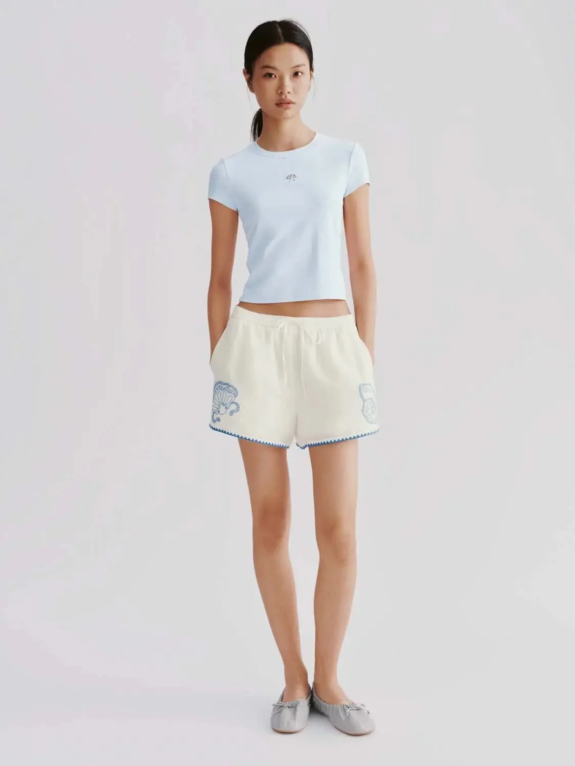 Cotton Lyocell Blend Crew Neck T Shirts