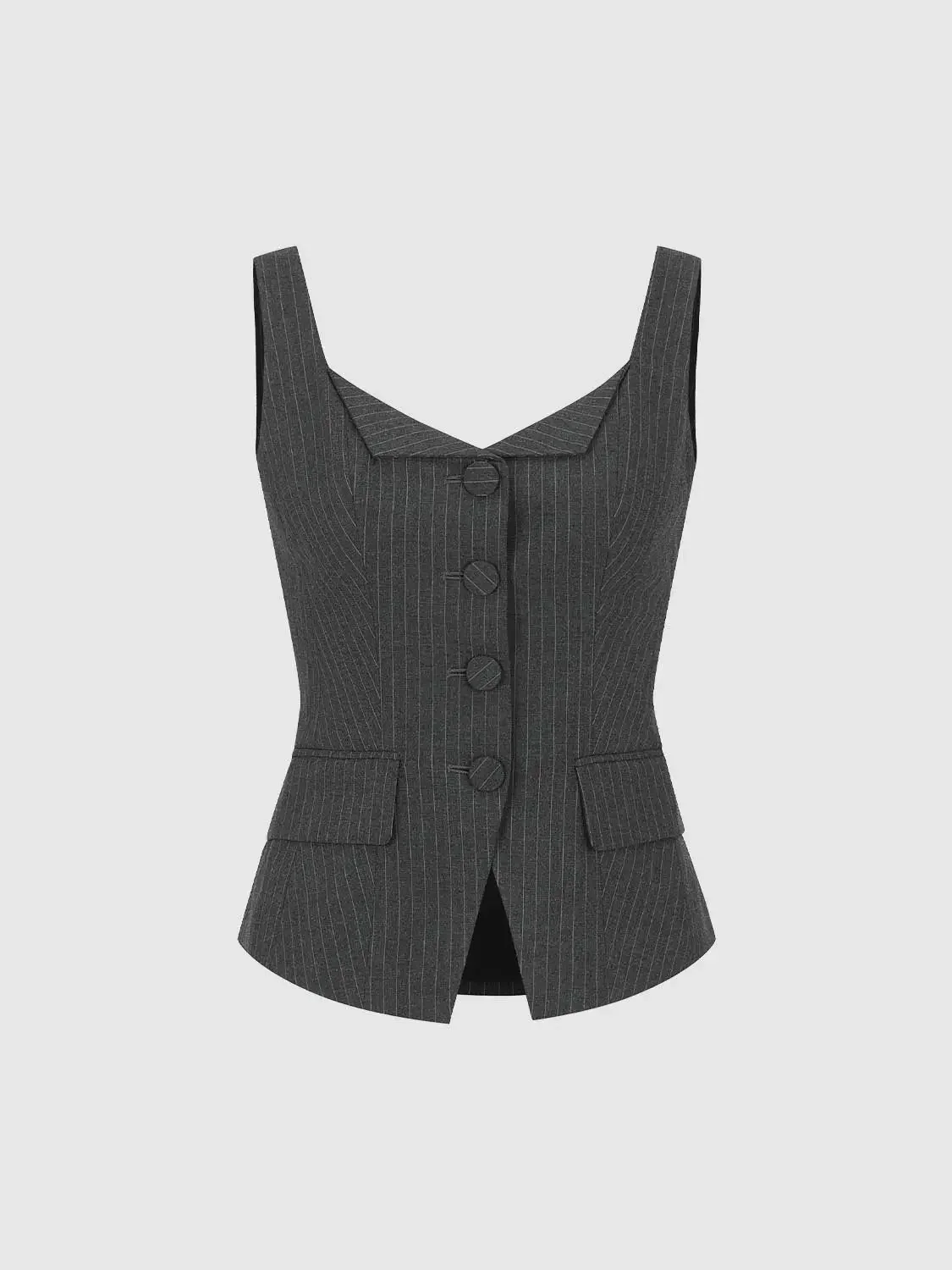 20676-pinstripe-tailored-sleeveless-button-front-shirt-7.webp Pinstripe Tailored Sleeveless Button Front Shirt
