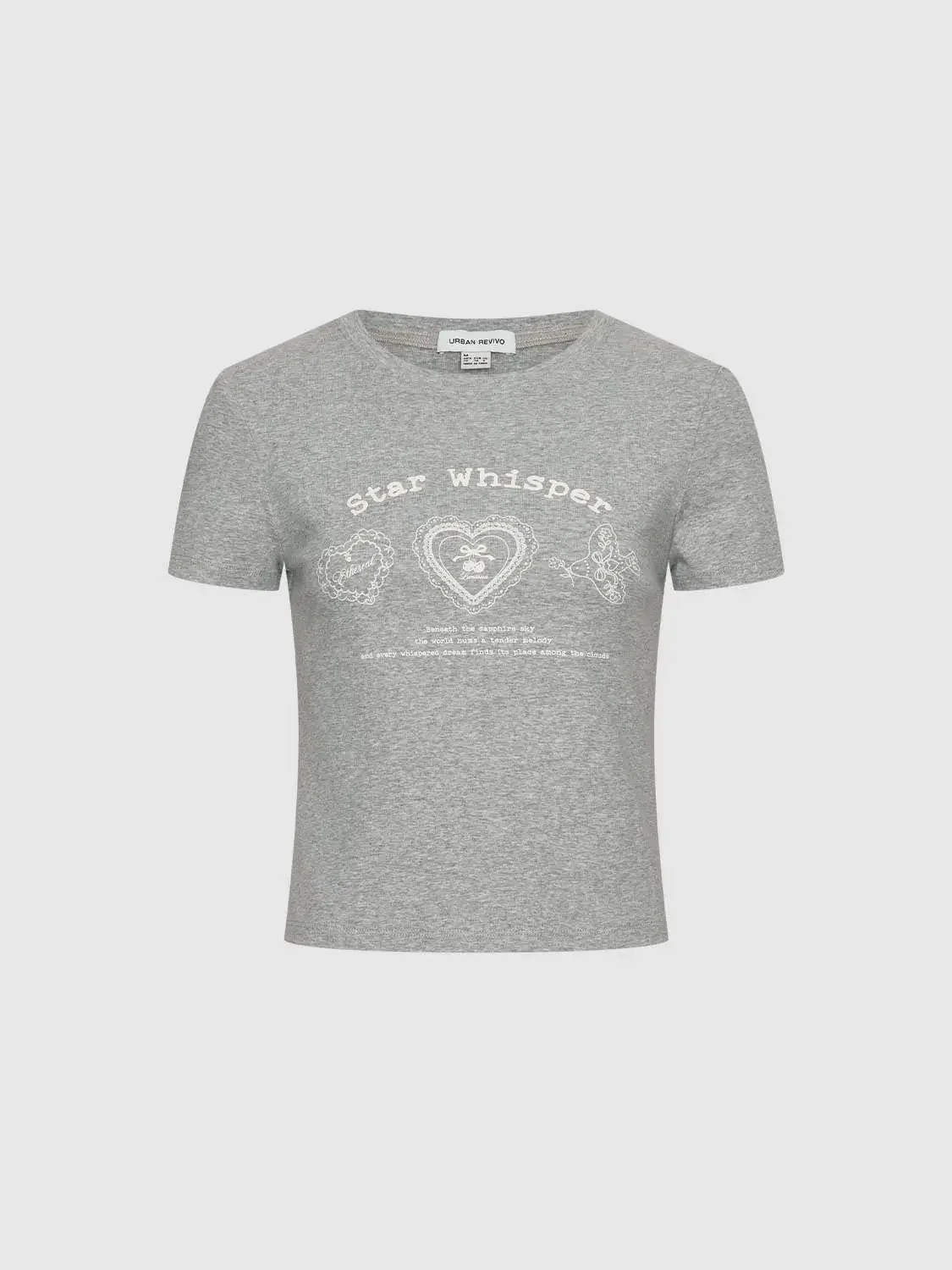 Cotton Printed Star Whisper Cropped T Shirt