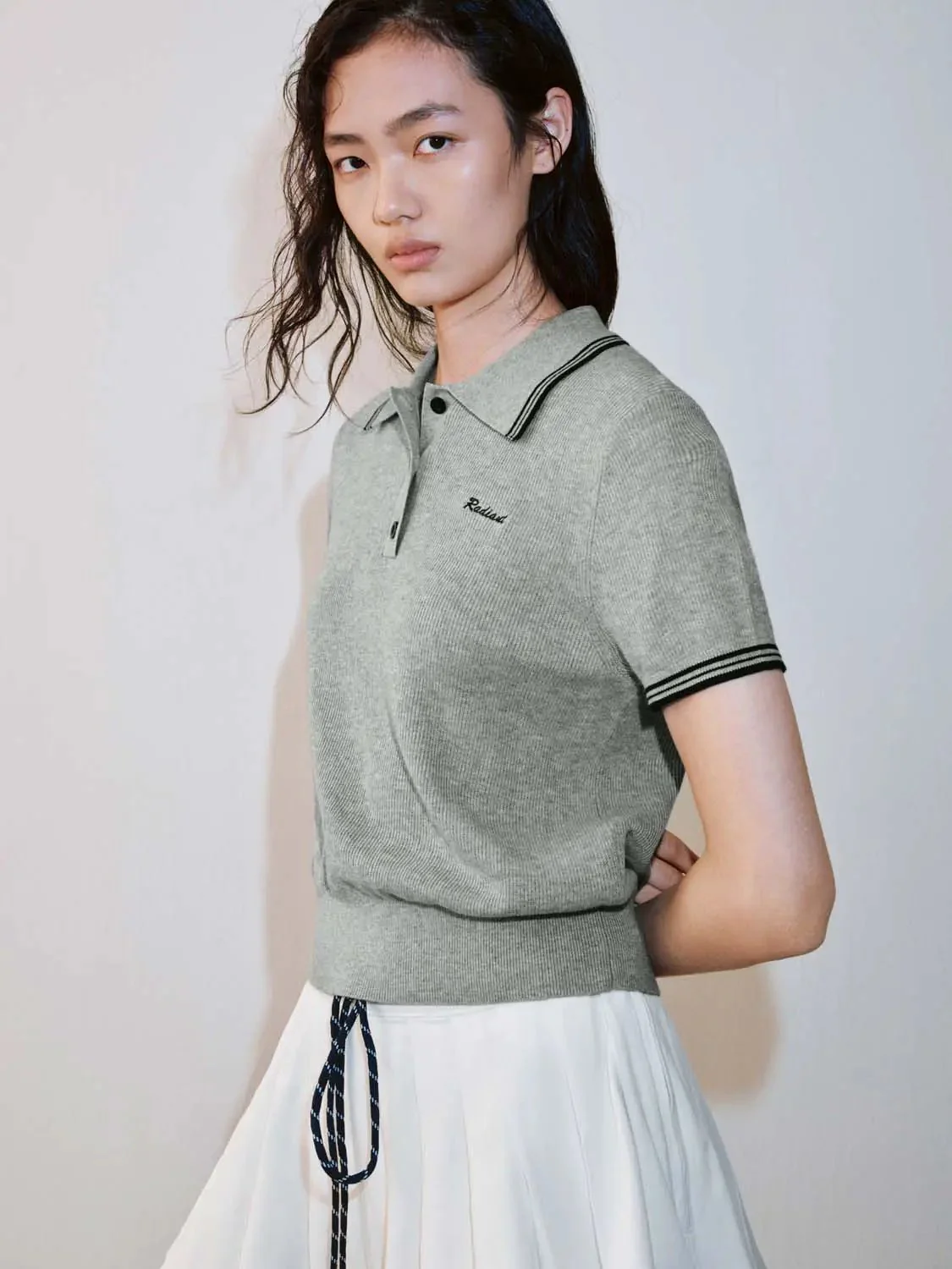 20789-contrast-trim-polo-neck-knitted-t-shirts-10.webp Contrast Trim Polo Neck Knitted T-Shirts