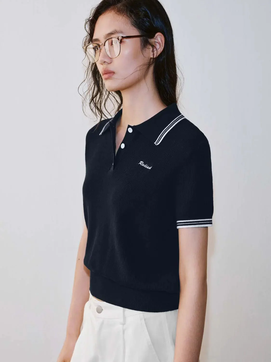 20789-contrast-trim-polo-neck-knitted-t-shirts-2.webp Contrast Trim Polo Neck Knitted T-Shirts