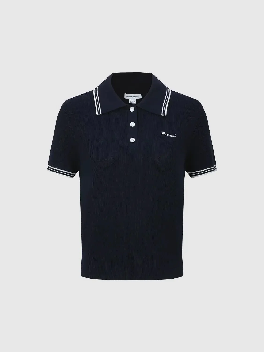 20789-contrast-trim-polo-neck-knitted-t-shirts-7.webp Contrast Trim Polo Neck Knitted T-Shirts