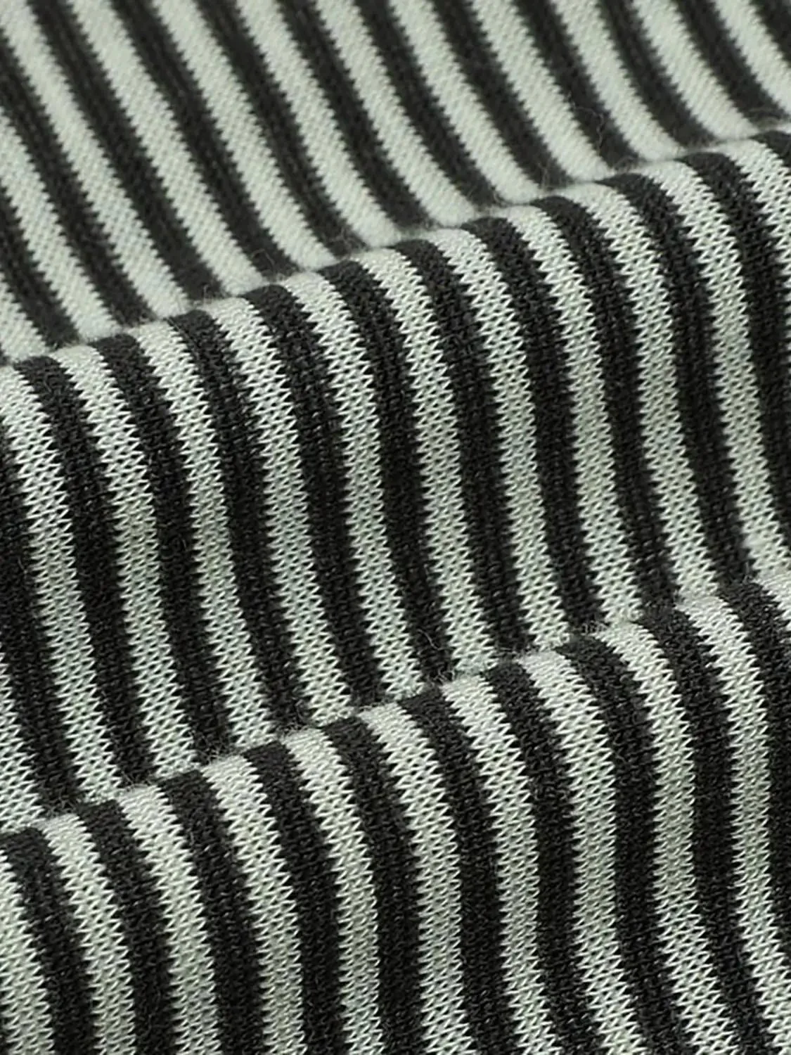 Lyocell Blend Drawstring Striped Long Sleeve T Shirt