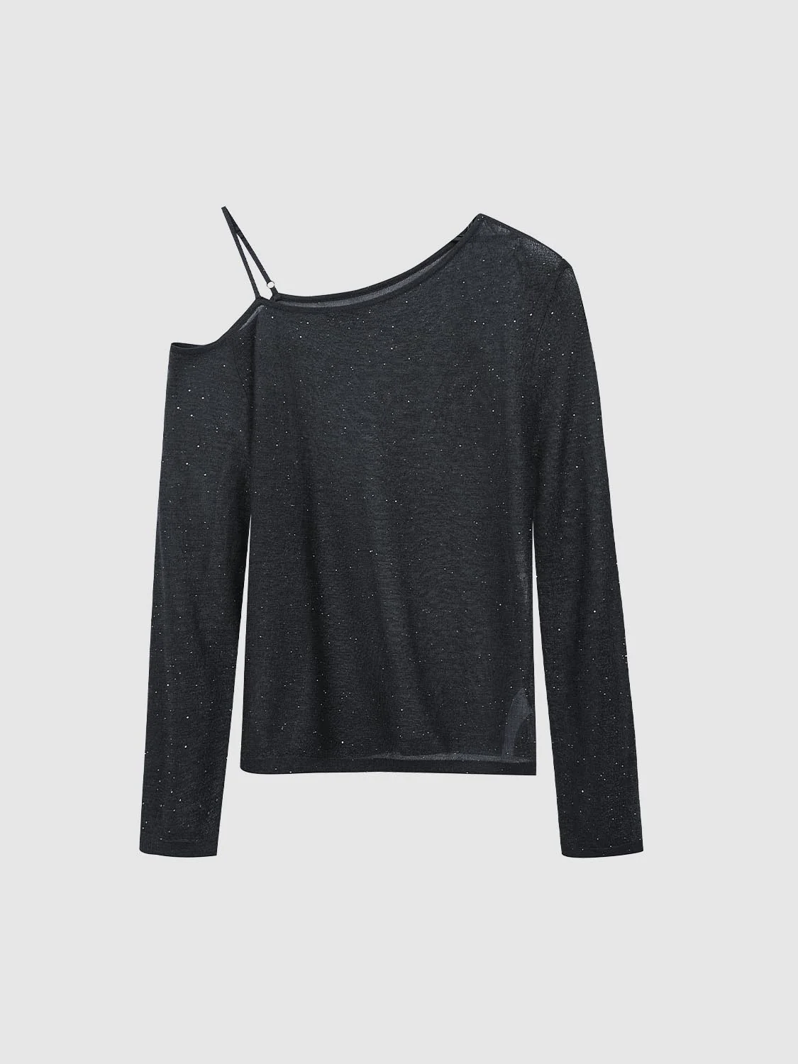 20865-one-shoulder-long-sleeve-knitted-t-shirts-7.webp One Shoulder Long Sleeve Knitted T-Shirts