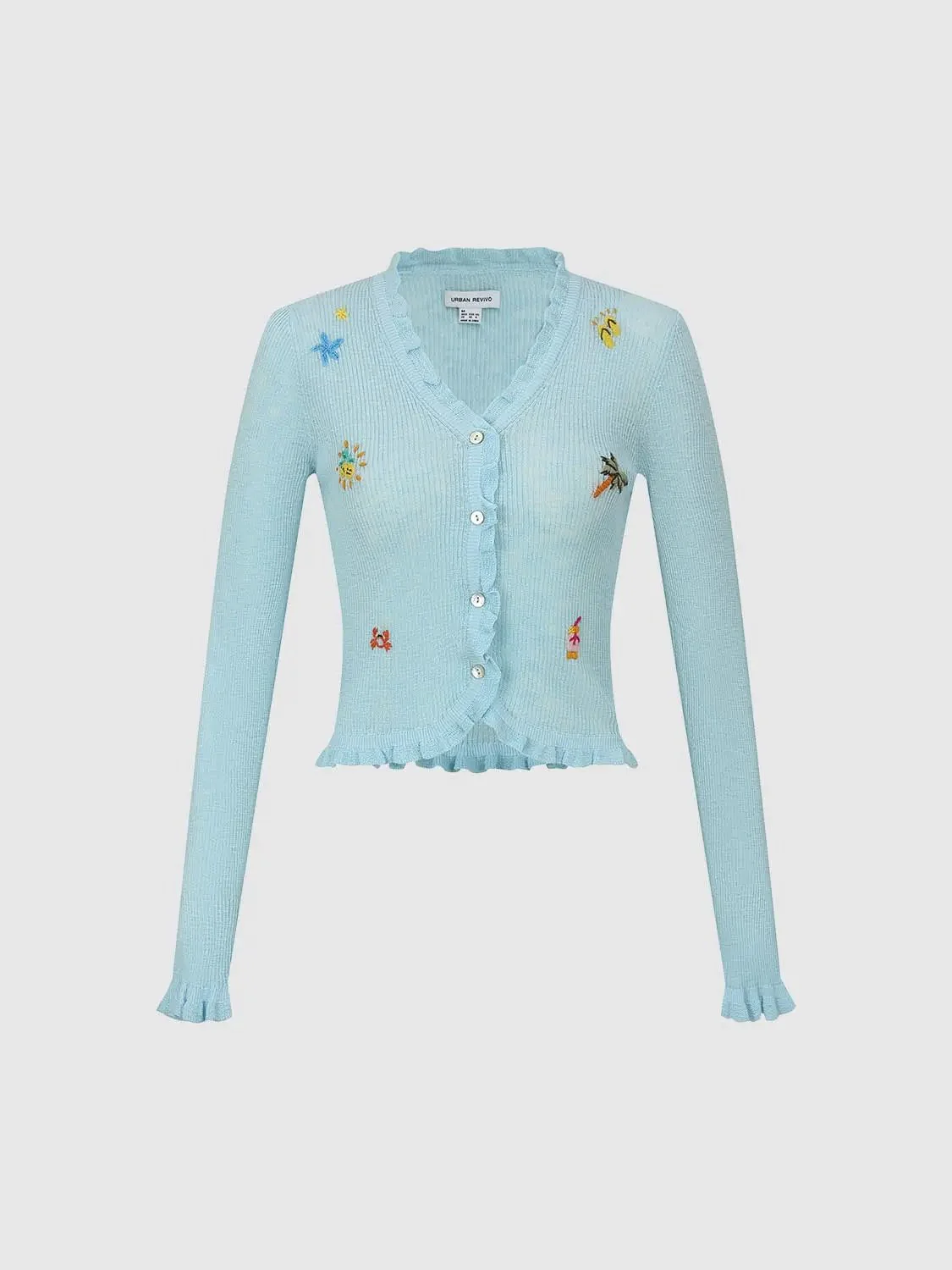 20890-viscose-blend-ruffle-trim-embroidered-v-neck-knit-cardigan-7.webp Viscose Blend Ruffle Trim Embroidered V-Neck Knit Cardigan