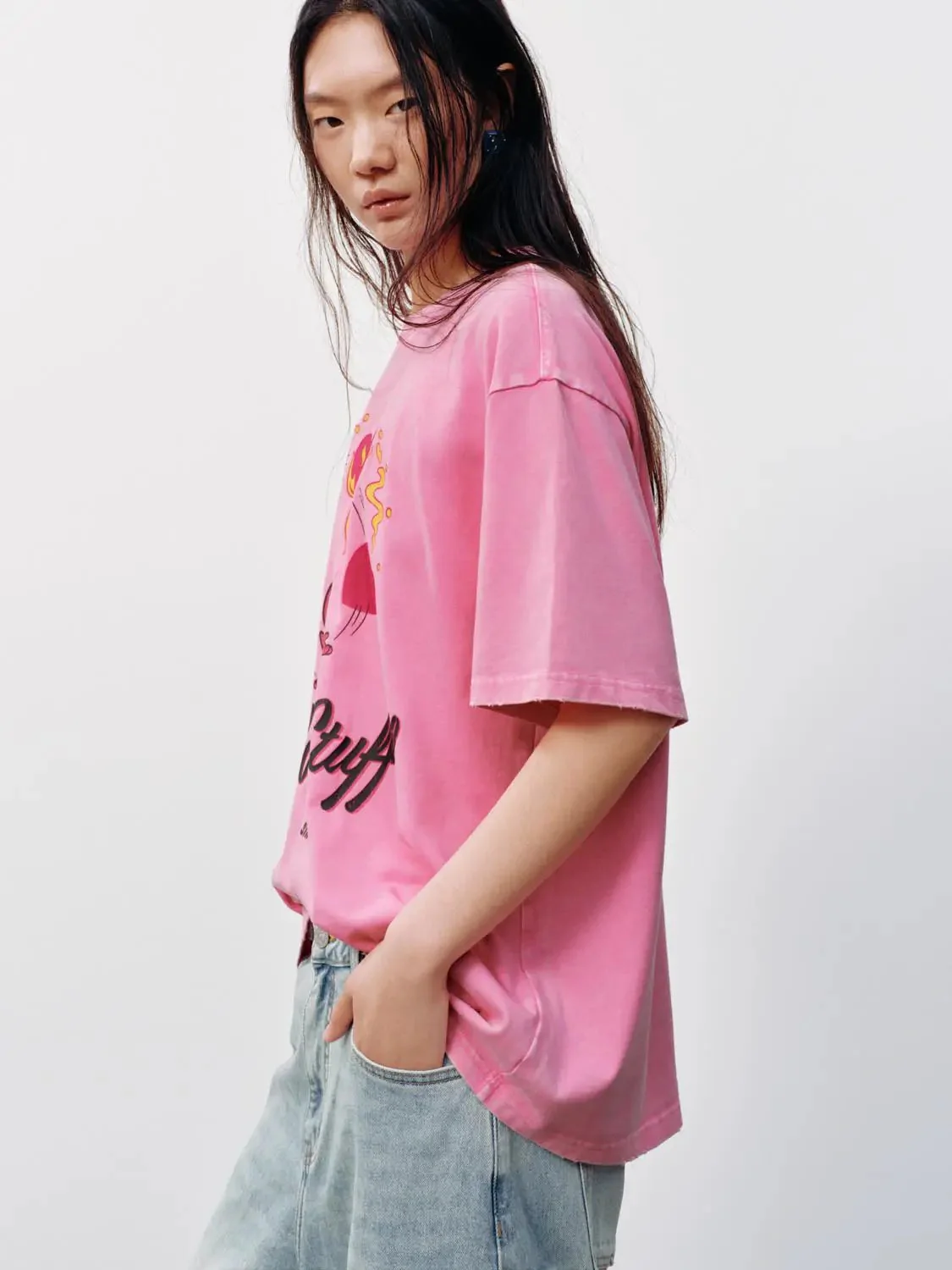 20923-cotton-graphic-flaming-devil-pink-short-sleeve-t-shirt-2.webp Cotton Graphic Flaming Devil Pink Short Sleeve T Shirt