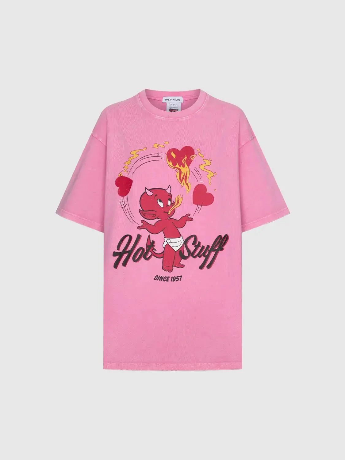 20923-cotton-graphic-flaming-devil-pink-short-sleeve-t-shirt-7.webp Cotton Graphic Flaming Devil Pink Short Sleeve T Shirt