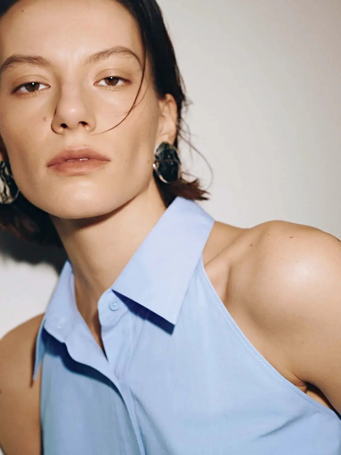 20928-light-blue-cotton-polo-neck-sleeveless-cami-top-3.webp Light Blue Cotton Polo Neck Sleeveless Cami Top
