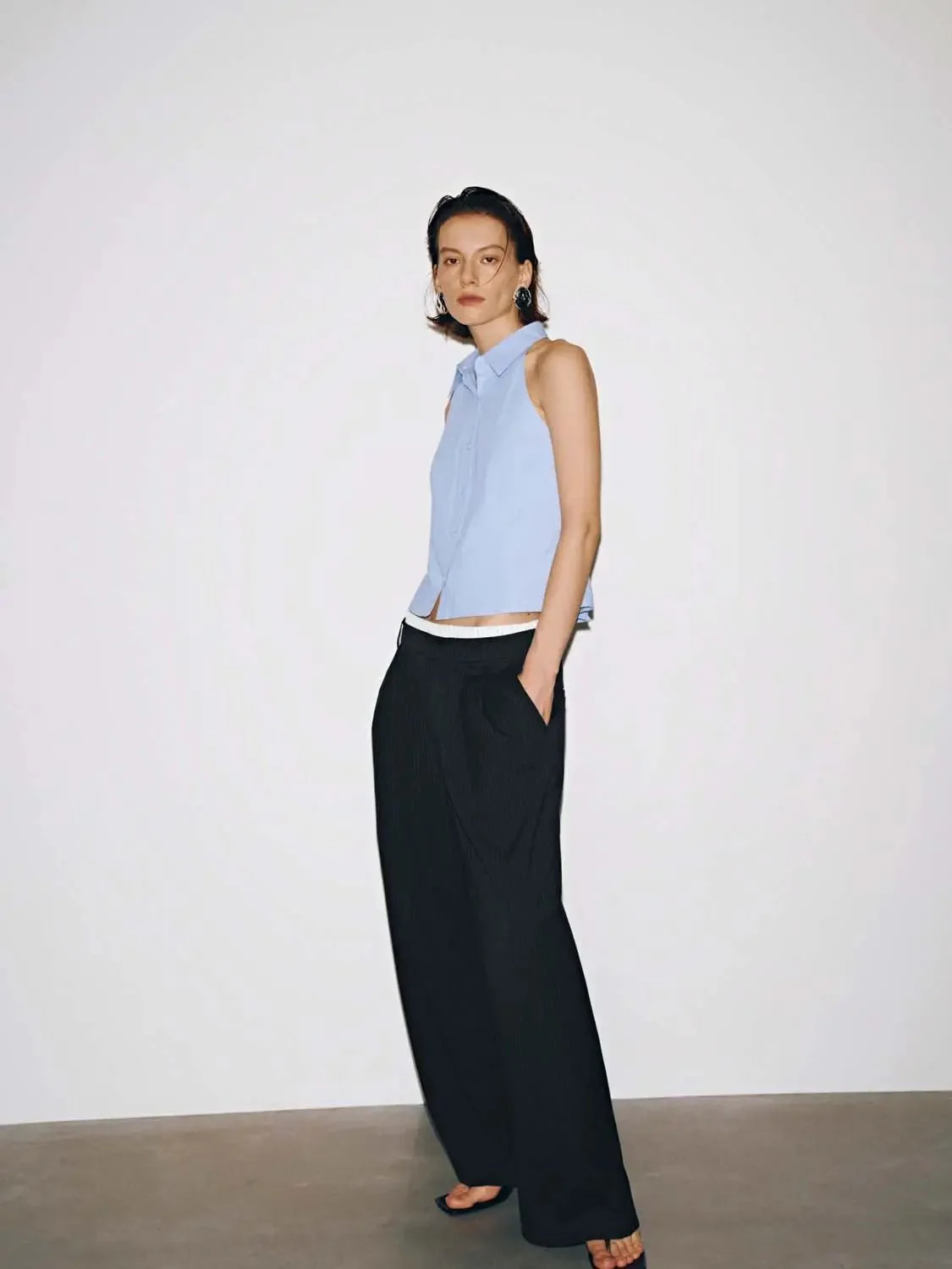 20928-light-blue-cotton-polo-neck-sleeveless-cami-top-5.webp Light Blue Cotton Polo Neck Sleeveless Cami Top