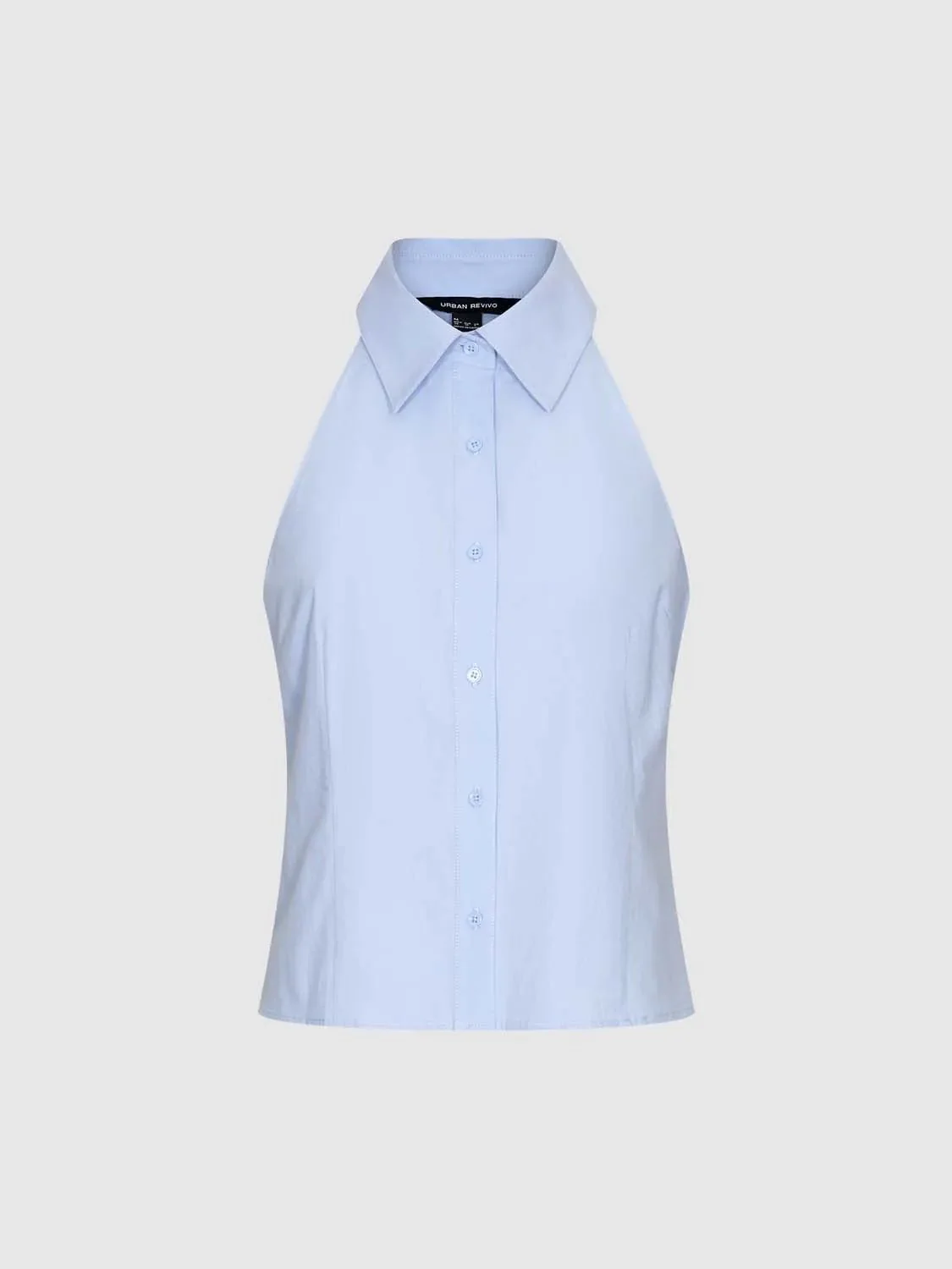 20928-light-blue-cotton-polo-neck-sleeveless-cami-top-7.webp Light Blue Cotton Polo Neck Sleeveless Cami Top