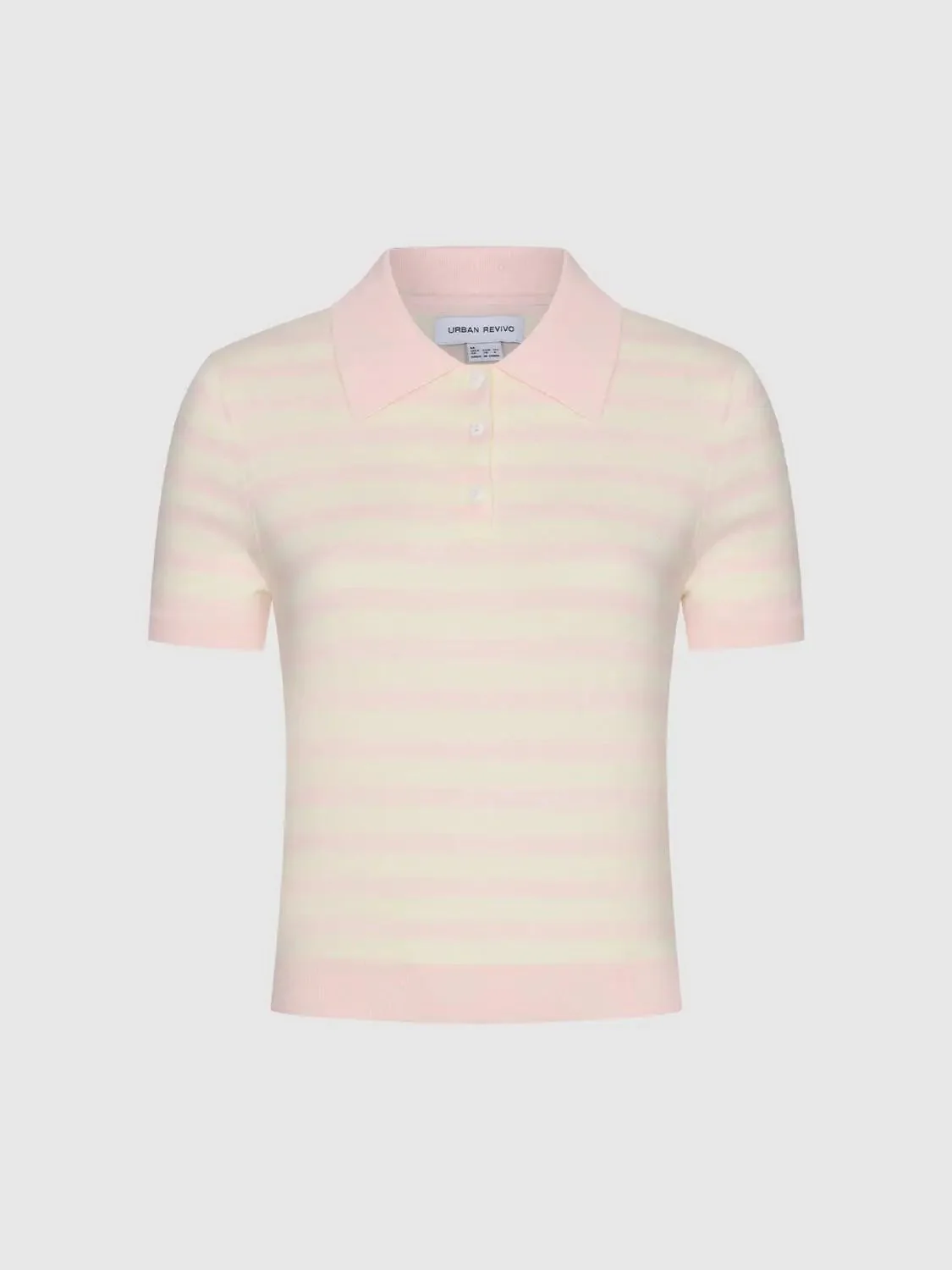 Striped Polo Neck Knitted T-Shirts