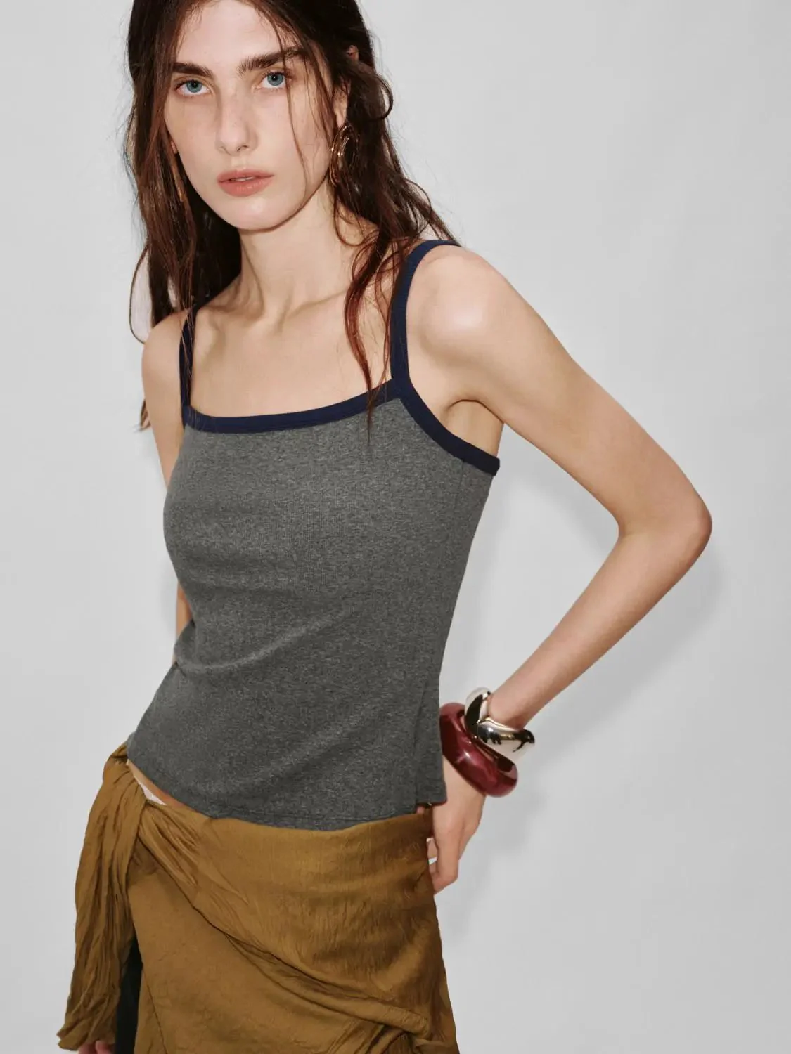 21011-grey-viscose-cotton-contrast-navy-trim-tank-tops-2.webp Grey Viscose Cotton Contrast Navy Trim Tank Tops