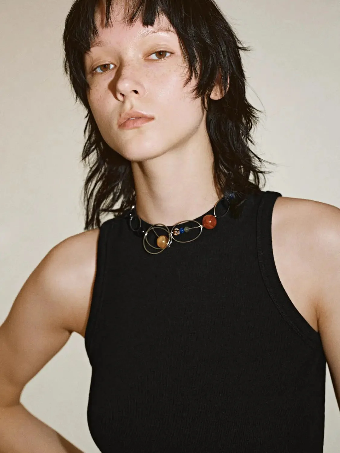 Viscose Cotton Blend Sleeveless Crew Neck Tank Tops