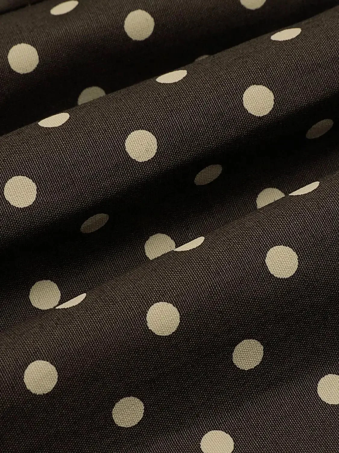 Polka Dot Button Front Strappy A-Line Midi Dresses