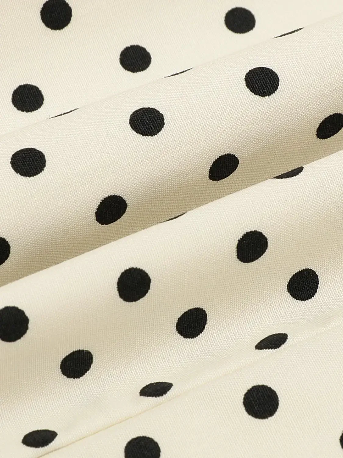 Polka Dot Button Front Strappy A-Line Midi Dresses