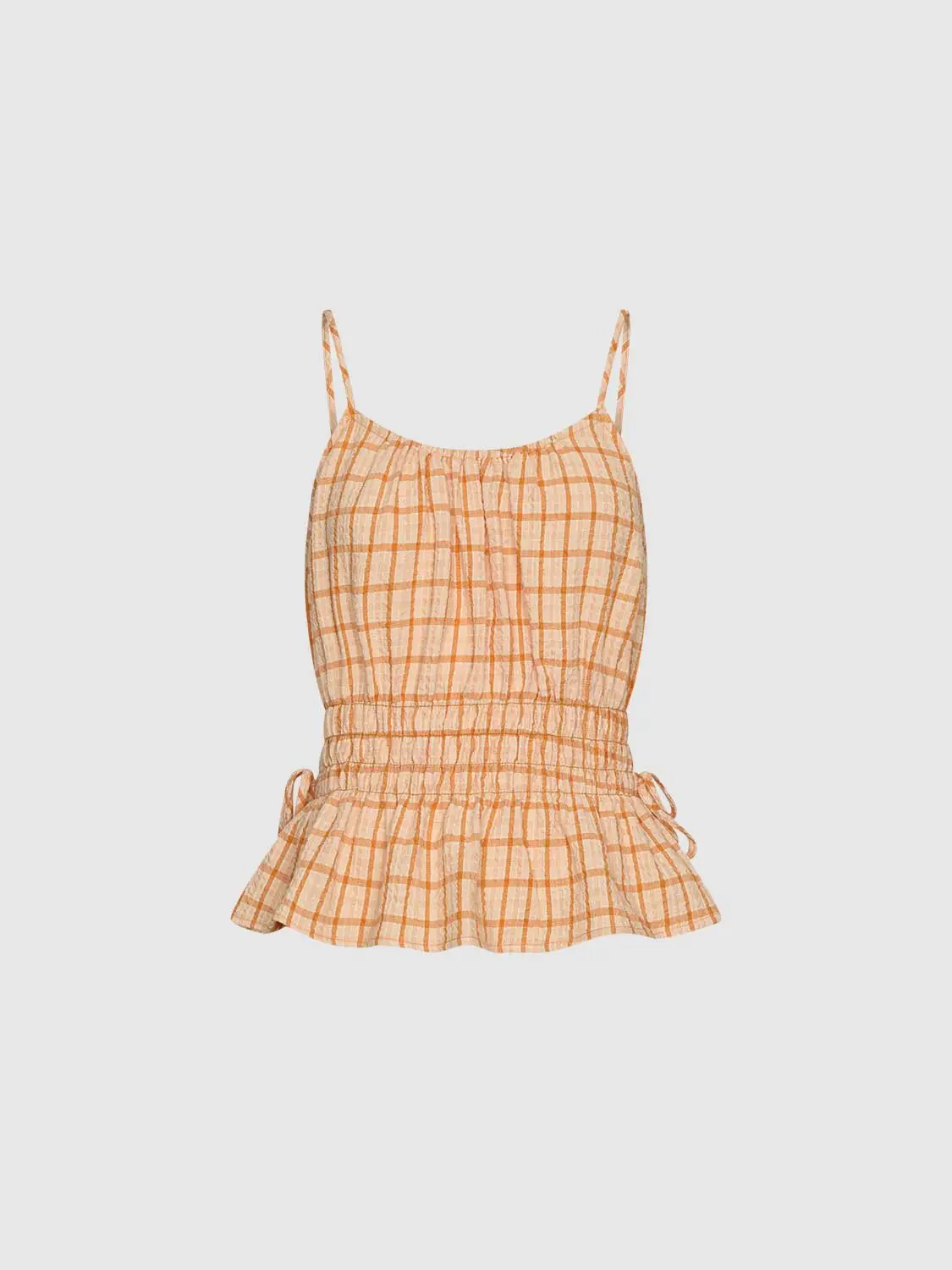 21142-strappy-check-ruffle-trim-cami-tops-7.webp Strappy Check Ruffle Trim Cami Tops