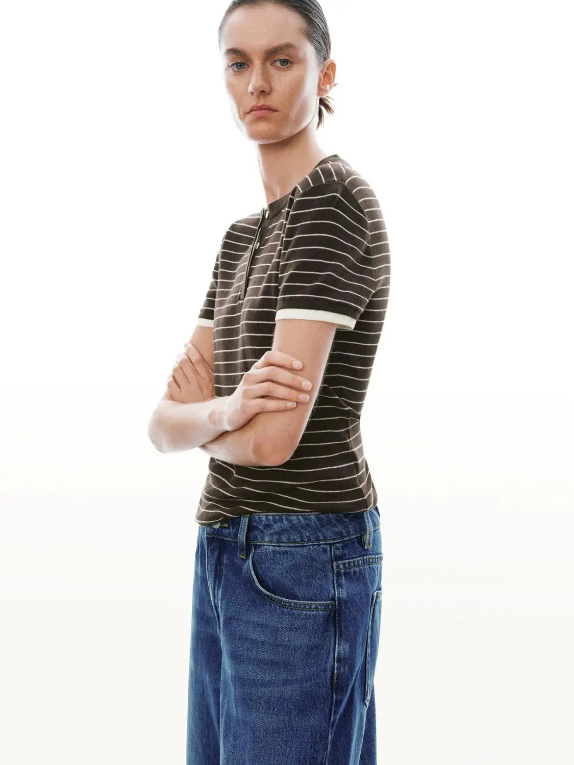 21148-henley-neck-striped-knitted-t-shirts-2.webp Henley Neck Striped Knitted T-Shirts